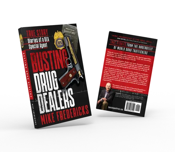 Busting Drug Dealers: Diaries of a DEA Special Agent, Front and back duo view, book cover designed by 5MEDIADESIGN