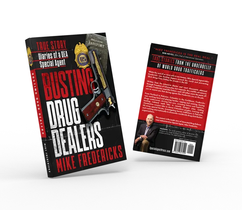 Busting Drug Dealers: Diaries of a DEA Special Agent, Front and back duo view, book cover designed by 5MEDIADESIGN