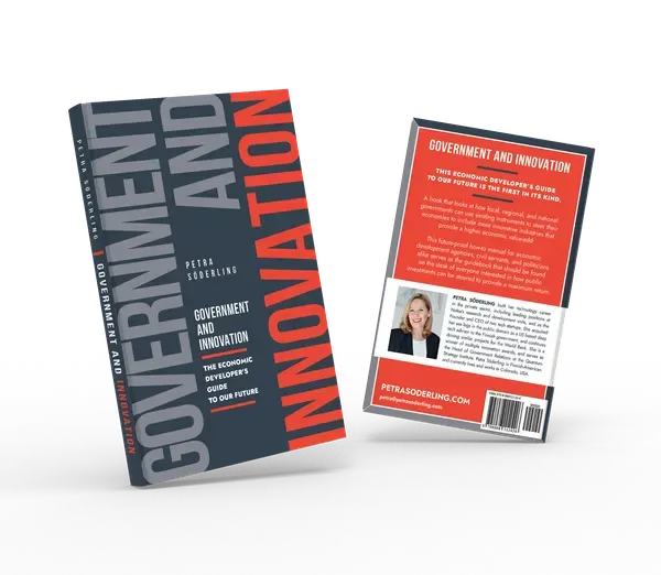 Government and Innovation: The Economic Developer's Guide to Our Future, Front and back duo view, book cover designed by 5MEDIADESIGN