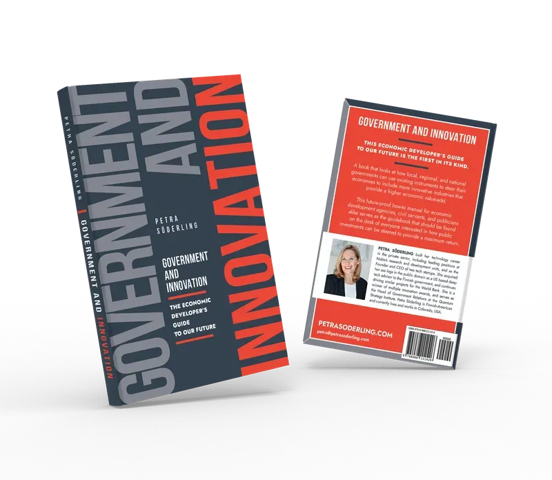 Government and Innovation: The Economic Developer's Guide to Our Future, Front and back duo view, book cover designed by 5MEDIADESIGN