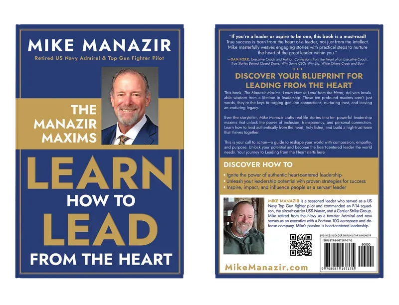 The Manazir Maxims: Learn How to Lead from the Heart, Complete flat spread, book cover designed by 5MEDIADESIGN