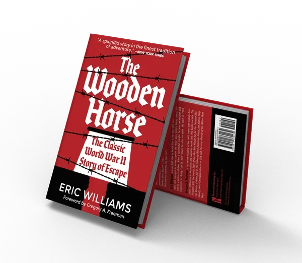 The Wooden Horse: The Classic World War II Story of Escape, Front and back 3D mockup, book cover designed by 5MEDIADESIGN