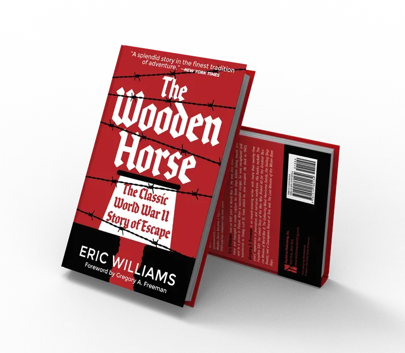 The Wooden Horse: The Classic World War II Story of Escape, Front and back 3D mockup, book cover designed by 5MEDIADESIGN