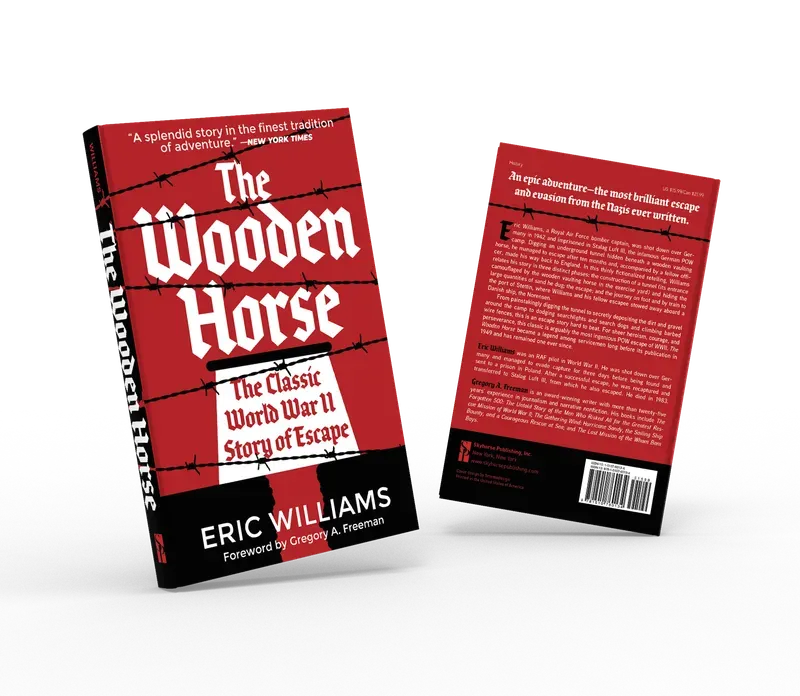 The Wooden Horse: The Classic World War II Story of Escape, Front and back duo view, book cover designed by 5MEDIADESIGN