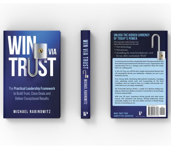 Win via Trust: The Practical Leadership Framework to Build Trust, Close Deals and Deliver Exceptional Results, Full flat layout, book cover designed by 5MEDIADESIGN